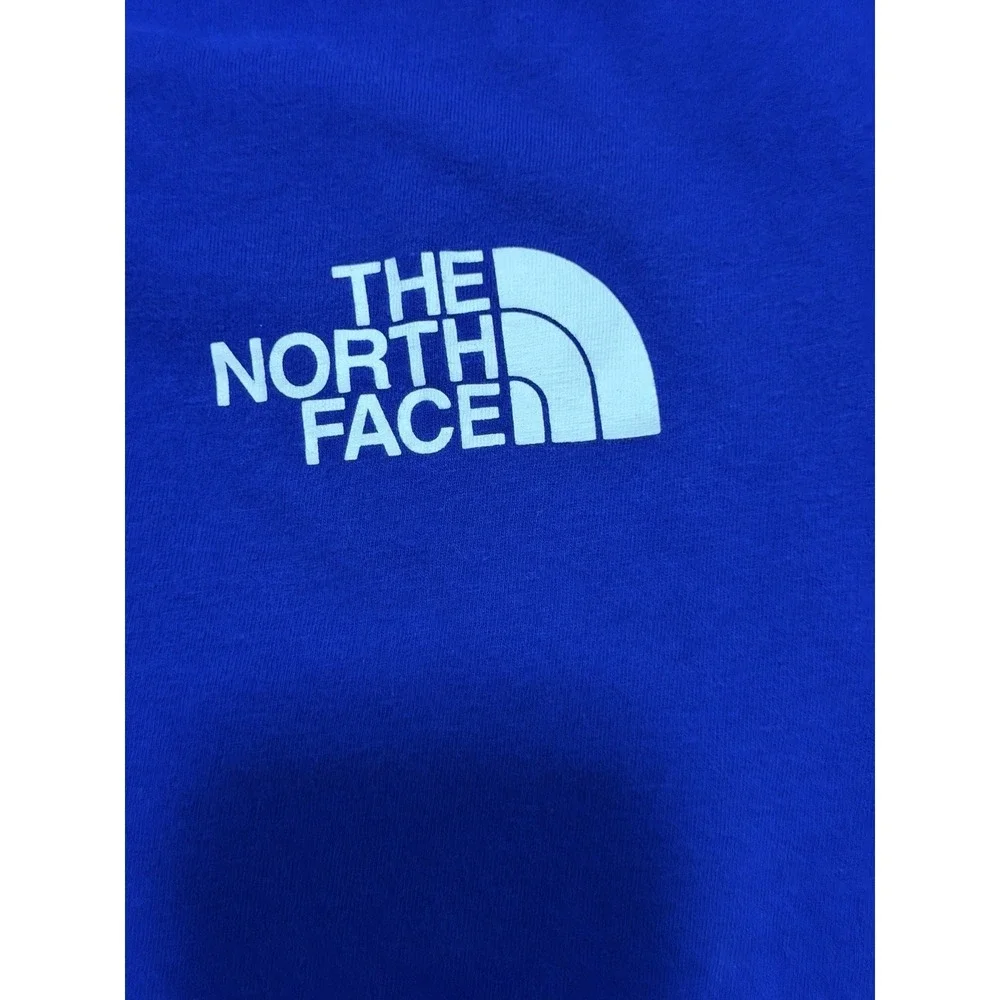 The North Face Box NSE Shirt Mens Large Blue Back Graphic Never Stop Exploring